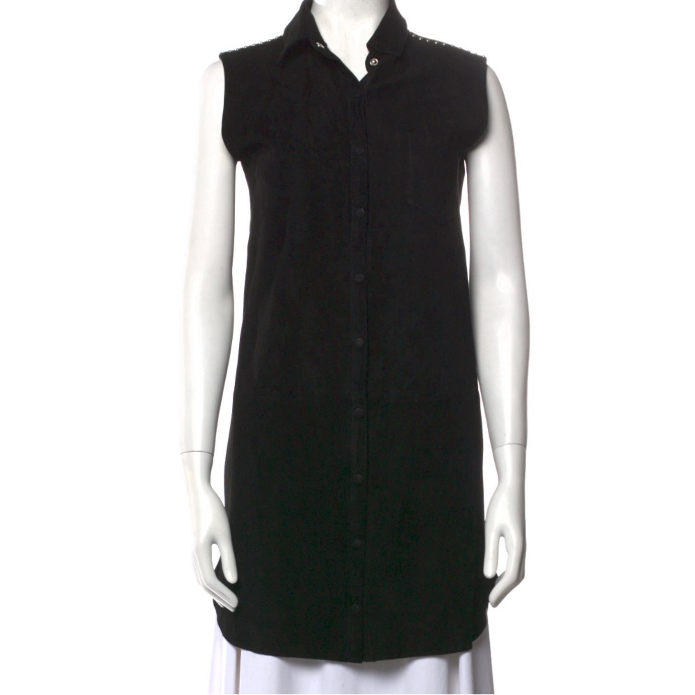 Maje Black Goat Leather Tunic sz small in as new condition